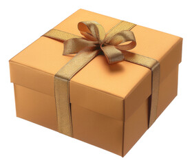 Plain brown package with string, cut out - stock png.