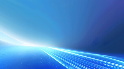 Abstract blue technology background with luminous lines and minimalist design