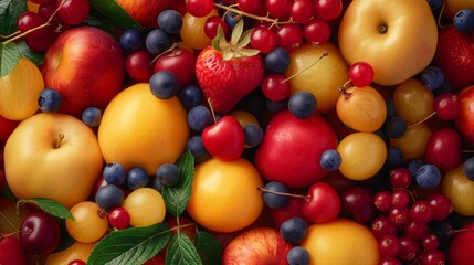 Colorful summer fruit background. Assortment of healthy fruits. healthy eating and summer concept.