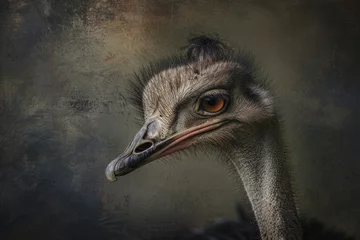 Tuinposter A close-up portrait of an ostrich © Veniamin Kraskov