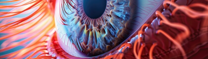 3D visualization of the anterior chamber of the eye, between the cornea and the iris