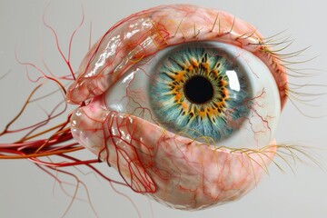 3D model showcasing the conjunctiva of the eye, highlighting its protective role