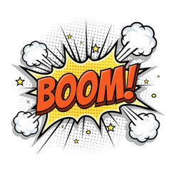 Boom comic speech bubble text 