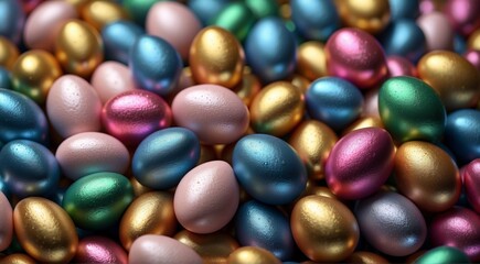 Fototapeta na wymiar Easter background with colorful eggs