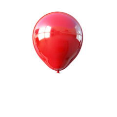 Shiny red balloon with reflective surface, cut out - stock png.