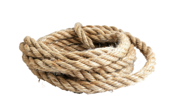 coiled rope isolated on transparent Background