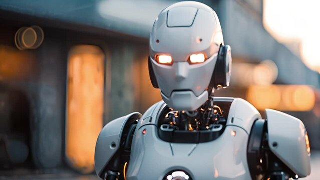 ロボットの顔面クローズアップ,Generative AI 