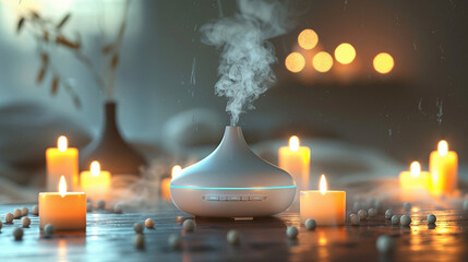 Serene Relaxation with Aromatherapy Diffusers - obrazy, fototapety, plakaty