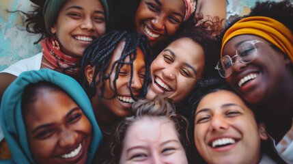 A group of diverse women sharing a moment of joy - obrazy, fototapety, plakaty