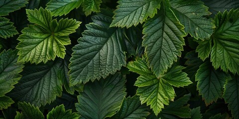 Lush Greenery: Close-Up Organic Leaf Texture