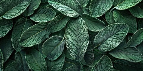 Leafy Green Organic Texture Close-up - obrazy, fototapety, plakaty