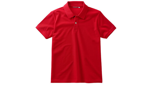  A classic men's polo shirt, its timeless design and comfortable fit showcased against a white transparent background