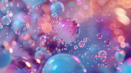 Liquid Bubble on water background with Generative Ai.