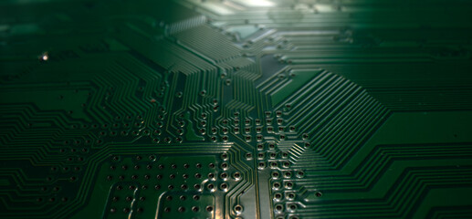 Technology hardware background. High tech electronic circuit board background. Electronic circuit board, technology chips to the motherboard. Electronic technology digital chip. Tech background.