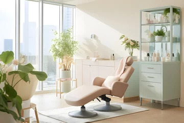Cercles muraux Salon de beauté Elevating Beauty and Relaxation: An Exclusive Glimpse into a High-End Aesthetic Beauty Salon