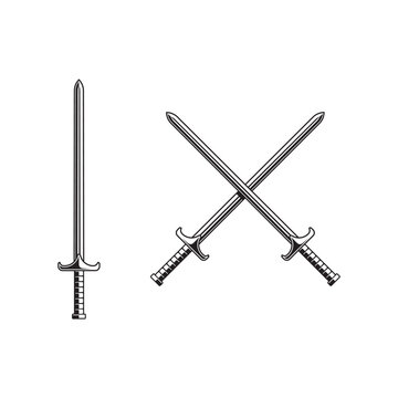 knight swords isolated on white background