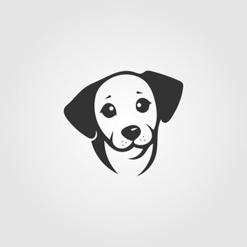 vector cute cartoon dog silhouette