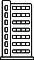 Obraz premium Front multistory building icon outline vector. Window residence. Industry urban plan