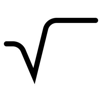 Mathematical sign square root, square root icon for calculations