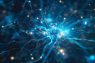 Biological Neuron Cell Signal Transmission
 - obrazy, fototapety, plakaty
