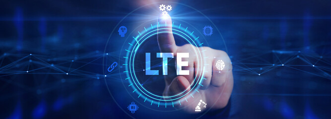 Business, Technology, Internet and network concept. LTE abbreviation, modern technology concept. - obrazy, fototapety, plakaty