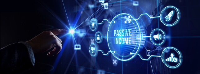 Passive income business concept.Business, Technology, Internet and network concept. - obrazy, fototapety, plakaty