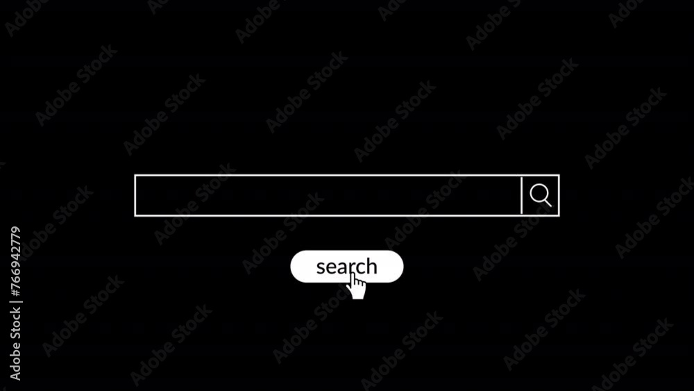 Wall mural search icon bar search engine tool with entry field. search engine animation template. internet sear
