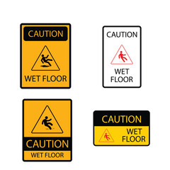 wet floor warning icon vector