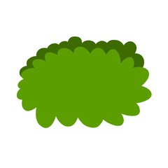 green bush illustration simple flat style vector isolated on white and transparent background