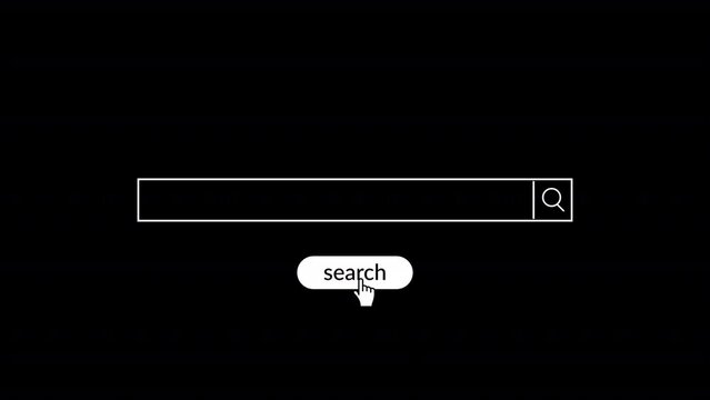 search icon bar search engine tool with entry field.
Search engine animation template. internet search animation, Animation of a web search