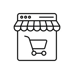 Thin Line Online Shopping vector icon