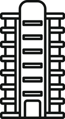 Clinic building icon outline vector. Estate exterior house. Project real estate