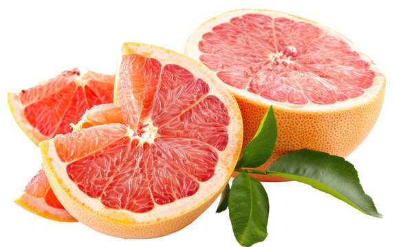 Zesty Citrus Burst: Fresh Grapefruit isolated on transparent Background