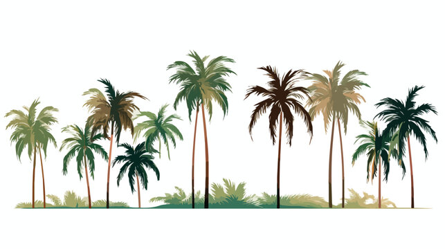 Palms Flat vector isolated on white background