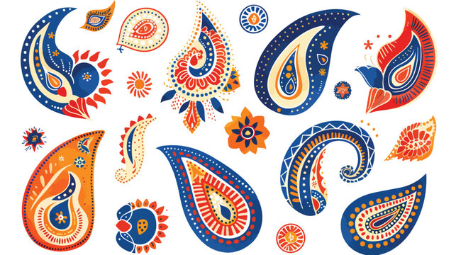Paisley motifs.Traditional ethnic ornament