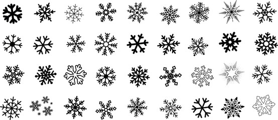 Snowflakes vector set for winter design