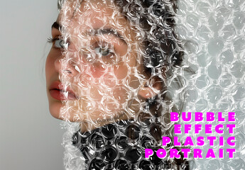 Bubble Effect Plastic Portrait Generated by AI