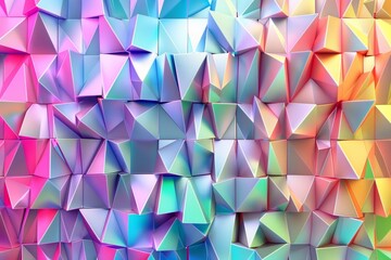 Obraz premium Abstract background with low poly geometric shapes in rainbow colors