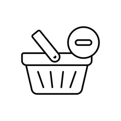Thin Line Remove From Cart vector icon