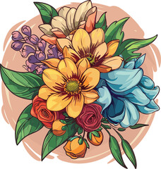 Bouquet Vector Floral Fusion Captivating Flower Illustrations