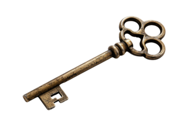 Vintage Key isolated on transparent Background