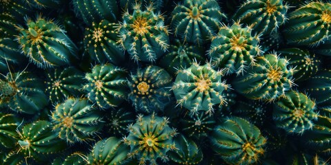 Fototapeta premium Cactus Cluster with Organic Texture Close-up