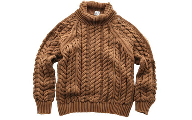 Obraz premium Cozy Brown Knit Sweater isolated on transparent Background