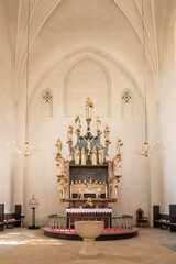 Choir with altar in Mariager Church, Nordjylland, Denmark - obrazy, fototapety, plakaty
