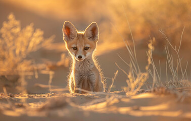 red fox vulpes standing on the ground