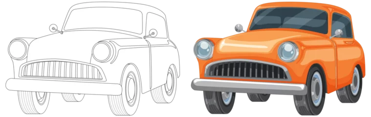 Foto auf Alu-Dibond From sketch to colorful vector car illustration © GraphicsRF