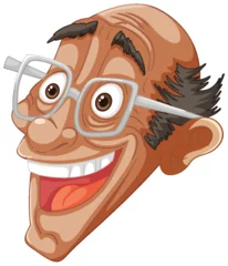 Rolgordijnen Vector illustration of a smiling man with eyeglasses © GraphicsRF