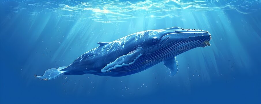 A Graceful Leviathan Gliding Through the Serene Depths of the Ocean s Majesty