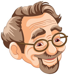 Vector illustration of a smiling senior man