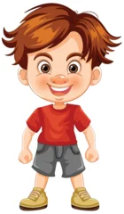 Deurstickers Cheerful young boy smiling in casual clothes © GraphicsRF